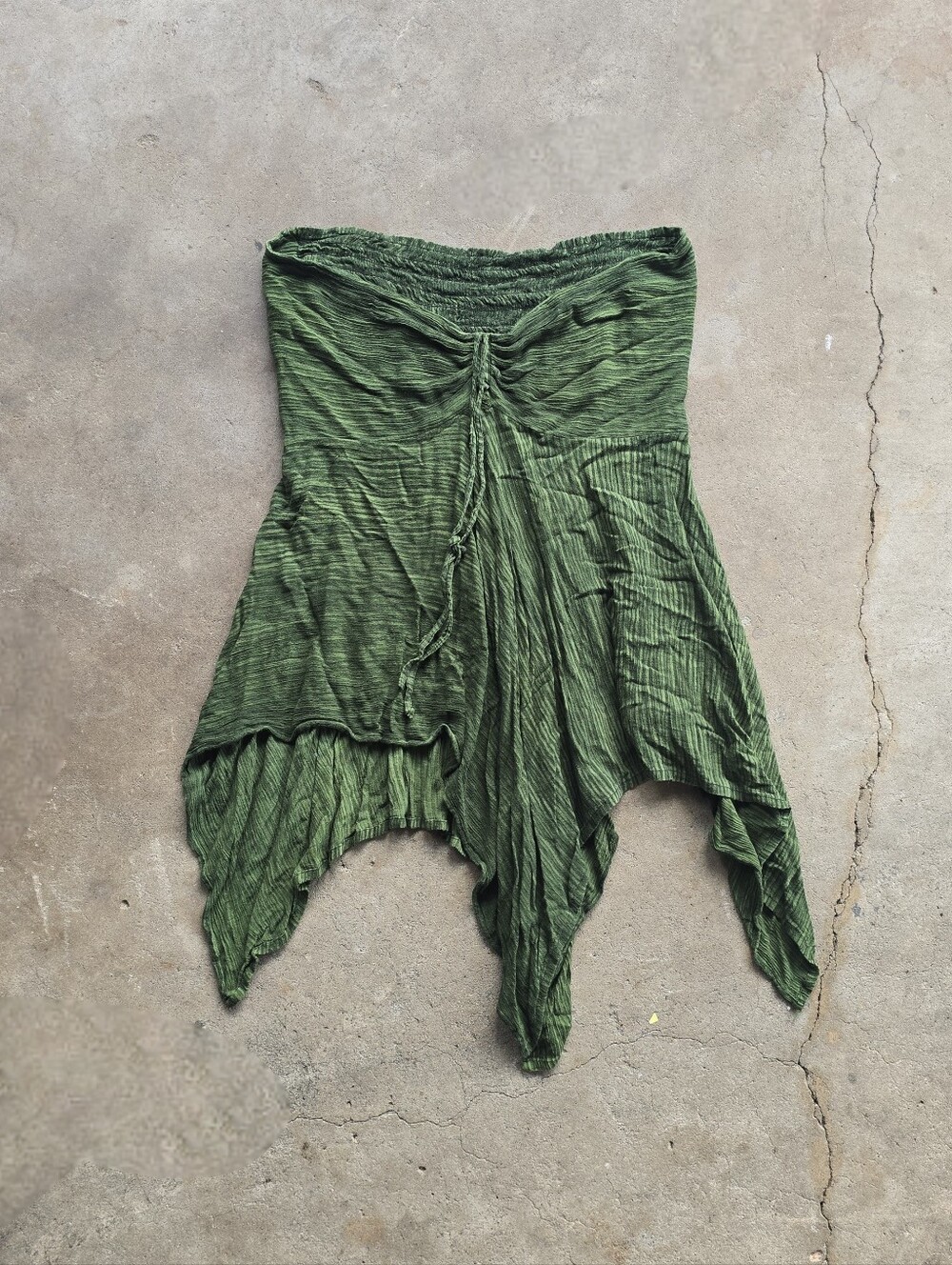 Vintage Y2K Earthy Green Halter Tube Boho Forest Fairy Whimsigoth